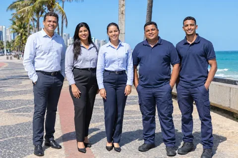 Equipe da Refrigeração Recife na orla de Recife — administração e técnicos de refrigeração